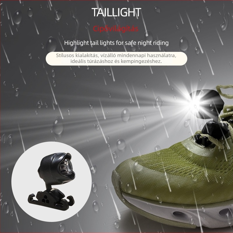 LED világítás Crocs cipőkhöz – USB-töltéses kültéri láb világítás, modell Hn-led-b106, műanyag kivitel, kompatibilis sneakerrel, egész évben