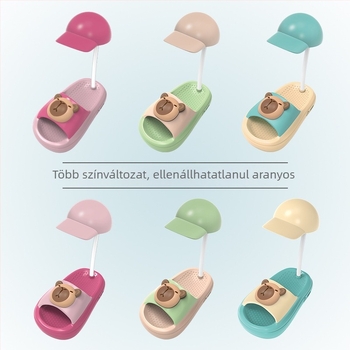 Rajzfilm-stílusú mini papucs asztali lámpa — USB-tápellátás, alapfény, műanyag lámpaernyő, gombos kapcsoló