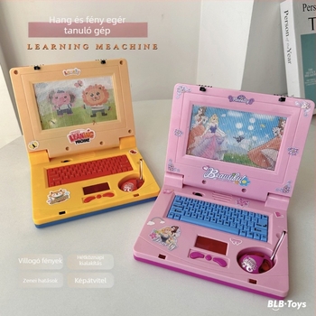 Gyerekeknek szóló oktató tablet fény- és hanghatásokkal, műanyag test, elemről működik, 4-6 éveseknek.