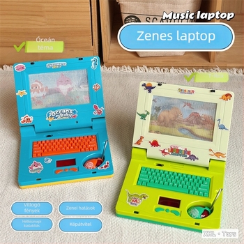 Gyerekeknek szóló oktató tablet fény- és hanghatásokkal, műanyag test, elemről működik, 4-6 éveseknek.