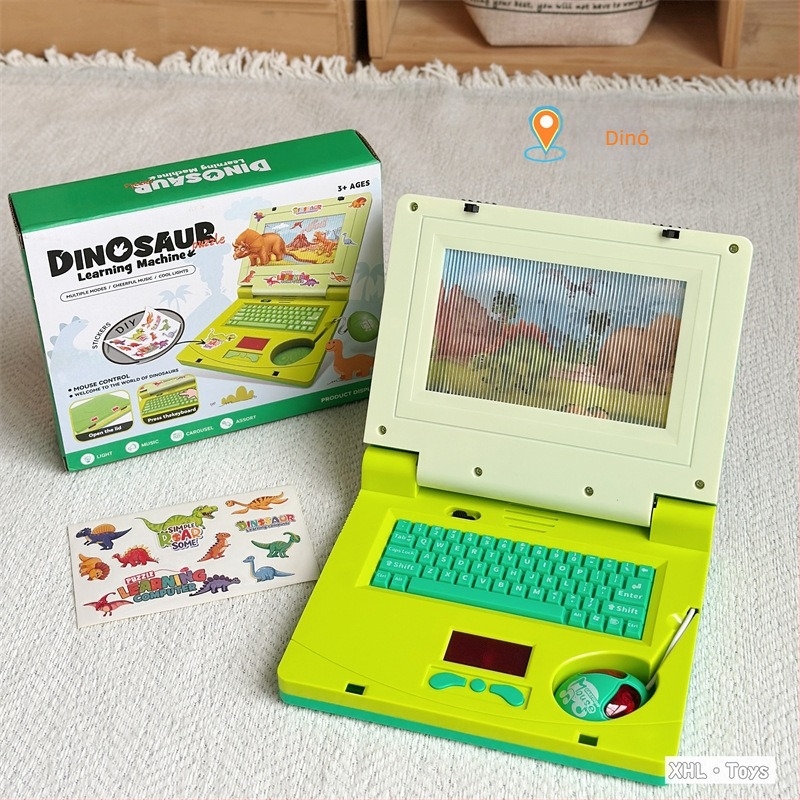 Gyerekeknek szóló oktató tablet fény- és hanghatásokkal, műanyag test, elemről működik, 4-6 éveseknek.