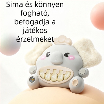 Elefánt alakú elektronikus billentyűs játék csecsemőknek a korai tanuláshoz és megnyugtatáshoz