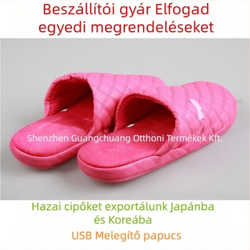 Uniszex USB-melegített papucs otthoni használatra (felső rész pamut, EVA talp, USB tápegység)
