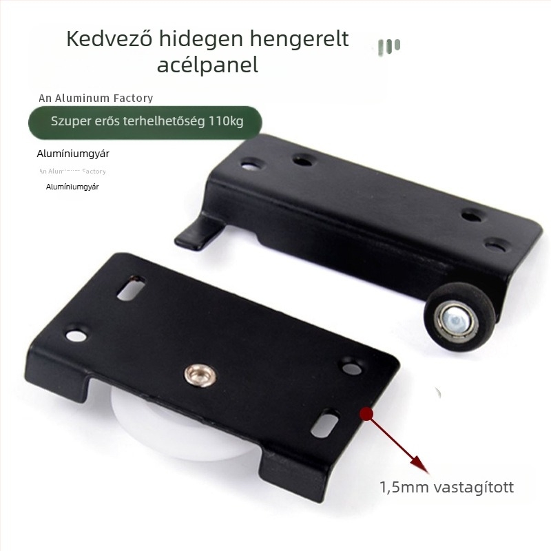 Nehéz terhelésű tolóajtós gardróbkerék — Anyag: hidegen hengerelt acél + nylon; Tengelyátmérő: Lásd méretrajz; Maximális teherbírás: Lásd méretrajz; Márka: Light Elephant