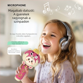 Gyermekek oktatási mikrofonja — Bluetooth, felvétel, újratölthető, mobilalkalmazás-kapcsolattal (Anyag: Műanyag; Korosztály: 4–6 év; Tápellátás: USB töltés)