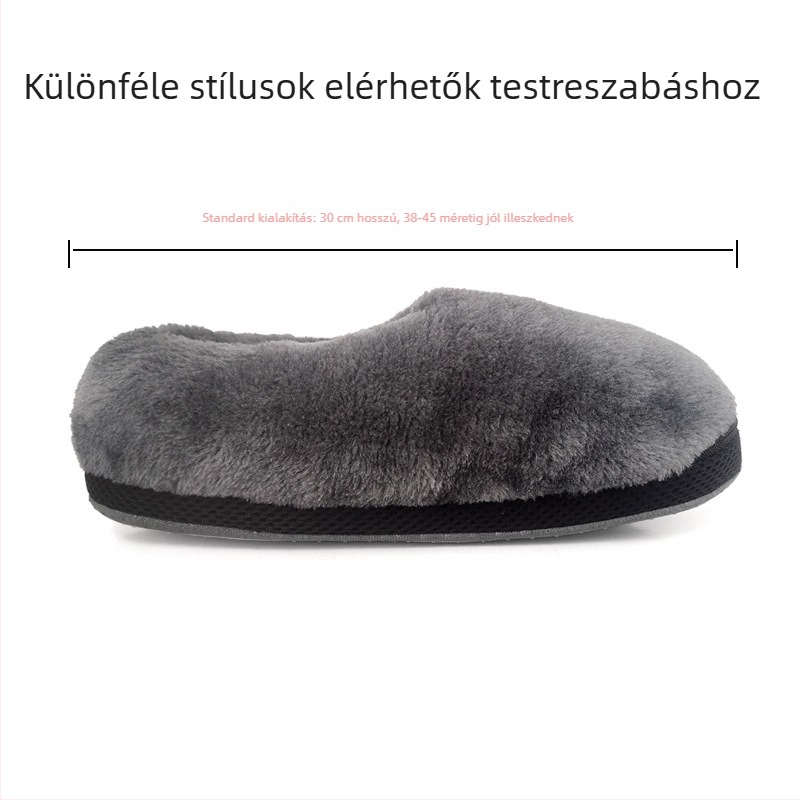 Yi nuan'er Uniszex USB-melegített lábmasszírozó papucs, velúr felsőrész, TPE talp