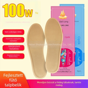 Mugwort önmelegítő talpbetét – USB táplálás, uniszex, papucs/otthoni lábbelikhez (felső réteg: gyapjúfilc)