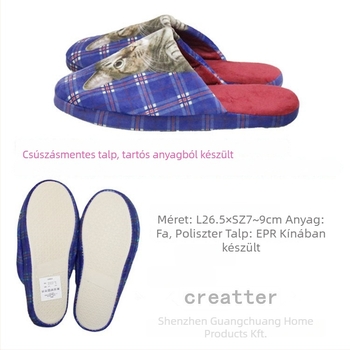 USB-melegítésű otthoni papucsok – Uniszex, felső rész pamut, talp nyersgumiból, USB táplálás, márka creater