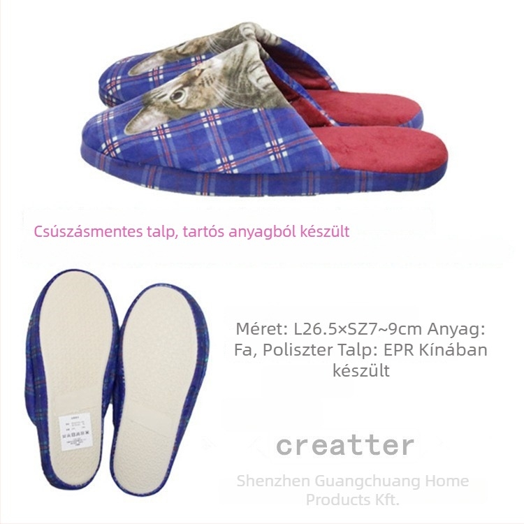 USB-melegítésű otthoni papucsok – Uniszex, felső rész pamut, talp nyersgumiból, USB táplálás, márka creater
