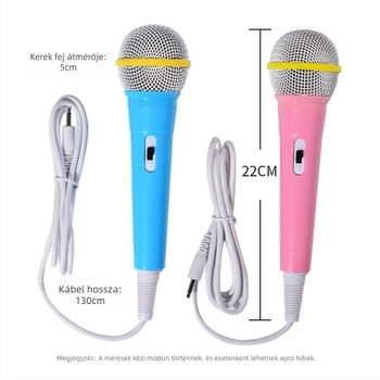 Gyerekeknek szóló oktató mesélőgép mikrofonnal (ABS, zenei/hang funkció, 4–6 éveseknek, mikrofonkábel kb. 1,3 m)