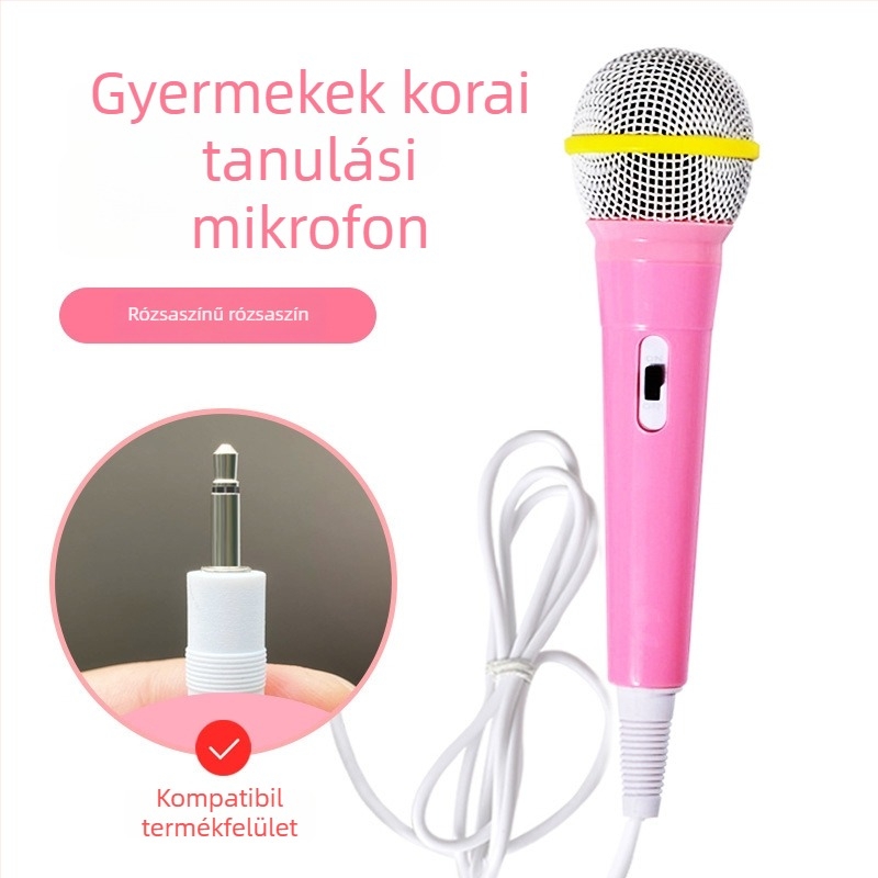 Gyerekeknek szóló oktató mesélőgép mikrofonnal (ABS, zenei/hang funkció, 4–6 éveseknek, mikrofonkábel kb. 1,3 m)