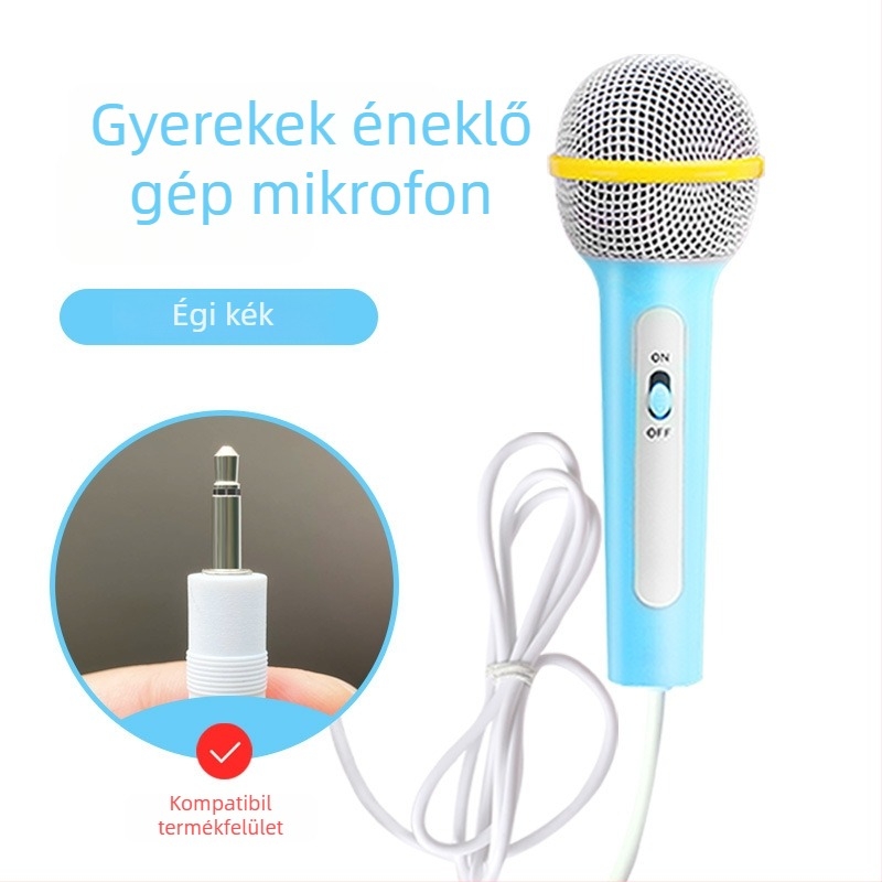 Gyerekeknek szóló oktató mesélőgép mikrofonnal (ABS, zenei/hang funkció, 4–6 éveseknek, mikrofonkábel kb. 1,3 m)