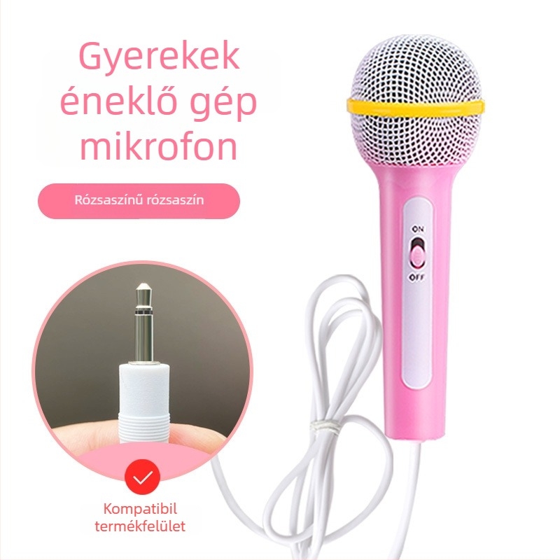 Gyerekeknek szóló oktató mesélőgép mikrofonnal (ABS, zenei/hang funkció, 4–6 éveseknek, mikrofonkábel kb. 1,3 m)