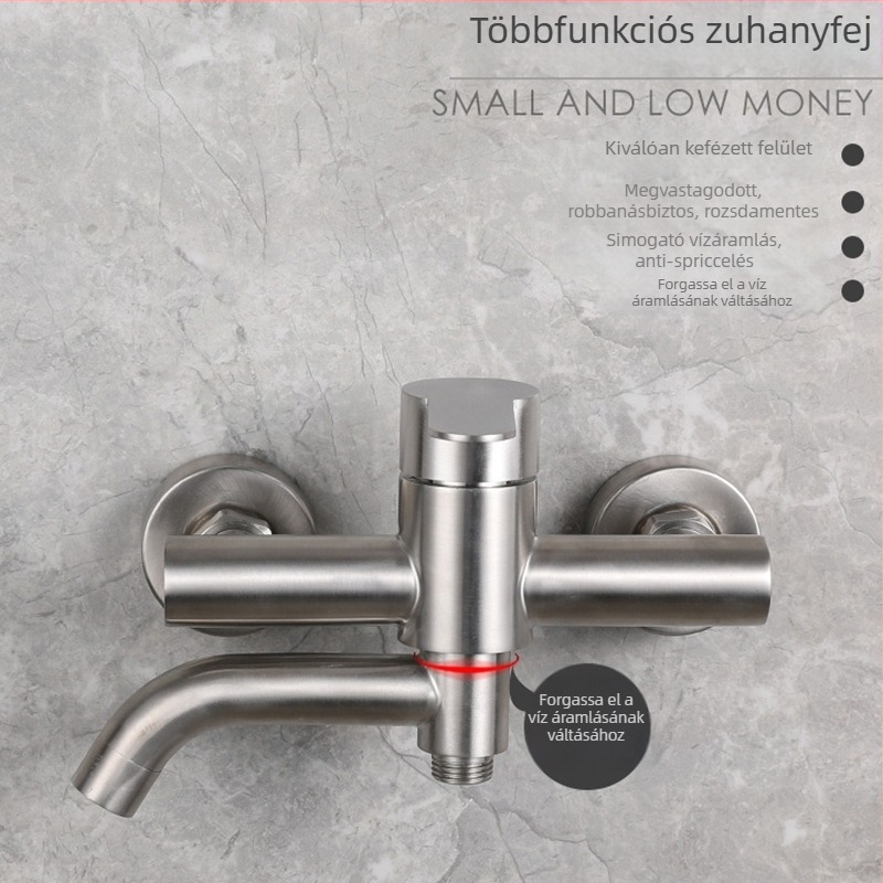 Lilong 3-in-1 rejtett fürdőszobai és zuhanycsaptele, 304 rozsdamentes acélból, modell LL-8003, forró víz 90°C / hideg 0°C, működési nyomás 1 MPa