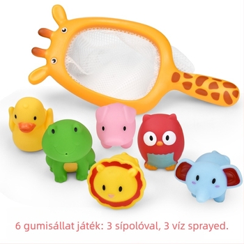 Fürdőjátékok készlet – puha műanyag szorító állatok (malac és cápa) 4–6 éveseknek