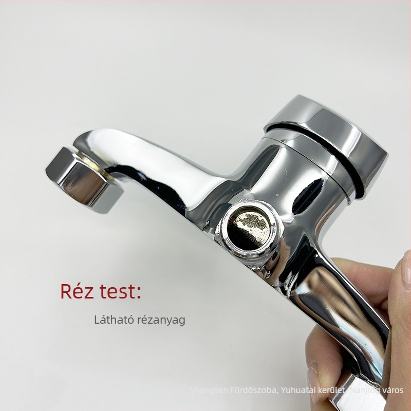 Rézötvözetből készült zuhanycsap – kettős kialakítású, meleg/hideg víz keverése, 20 mm bemenet/kimenet, elektropolírozott felület, szelepmag típusa 40