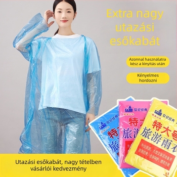 Egyszer használatos PVC poncsó felnőtteknek, vastag stílus, kerékpáros poncsó