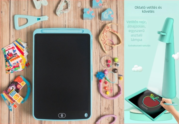Gyerek vetítő LCD-képernyővel, hang- és fényvetítéssel, ABS ház, újratölthető Li-ion akkumulátor, 4–6 éveseknek