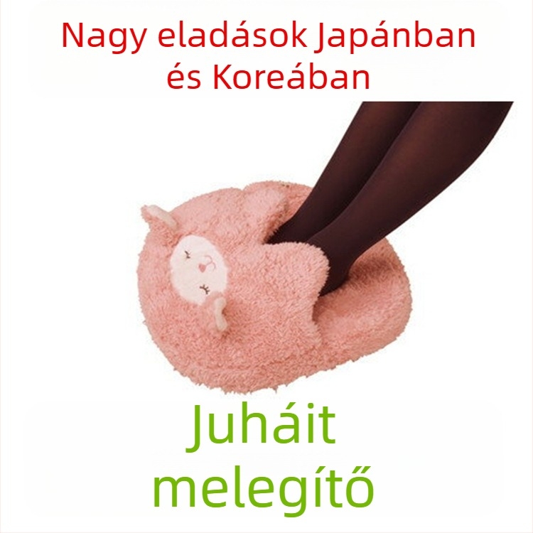 Uniszex USB-melegítésű papucs, velúr felsőrész, nyers gumi talp, sarok körbefogó, többpontos fűtés