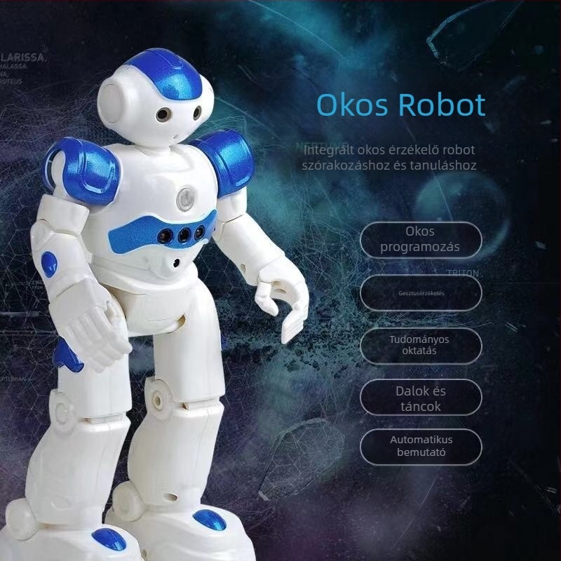 Távirányítással működő intelligens robotjáték gyerekeknek, gesztusérzékeléssel, énekel és táncol, újratölthető lítiumakkumulátor, 7–14 éveseknek