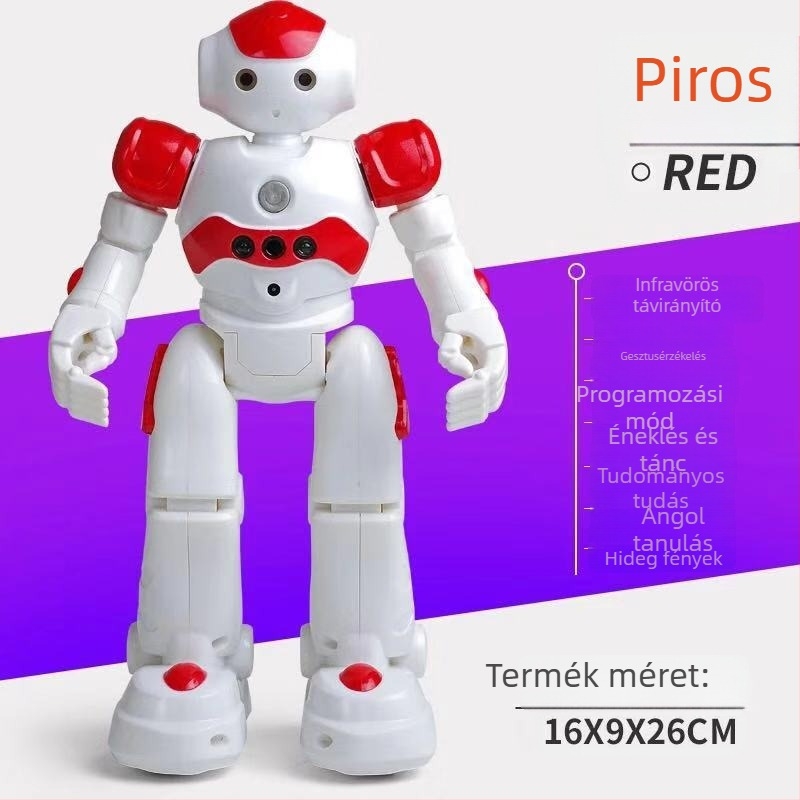 Távirányítással működő intelligens robotjáték gyerekeknek, gesztusérzékeléssel, énekel és táncol, újratölthető lítiumakkumulátor, 7–14 éveseknek