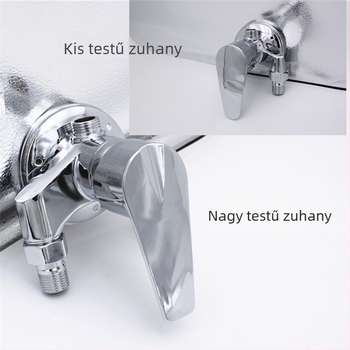 Háromszög zuhanycsaptelep fürdőszobába, cinköntvény, kerámiás szeleptest, 15 mm szelepülés átmérője, bemenet/kimenet 15 mm, kettős felépítés