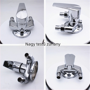 Háromszög zuhanycsaptelep fürdőszobába, cinköntvény, kerámiás szeleptest, 15 mm szelepülés átmérője, bemenet/kimenet 15 mm, kettős felépítés