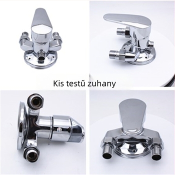 Háromszög zuhanycsaptelep fürdőszobába, cinköntvény, kerámiás szeleptest, 15 mm szelepülés átmérője, bemenet/kimenet 15 mm, kettős felépítés