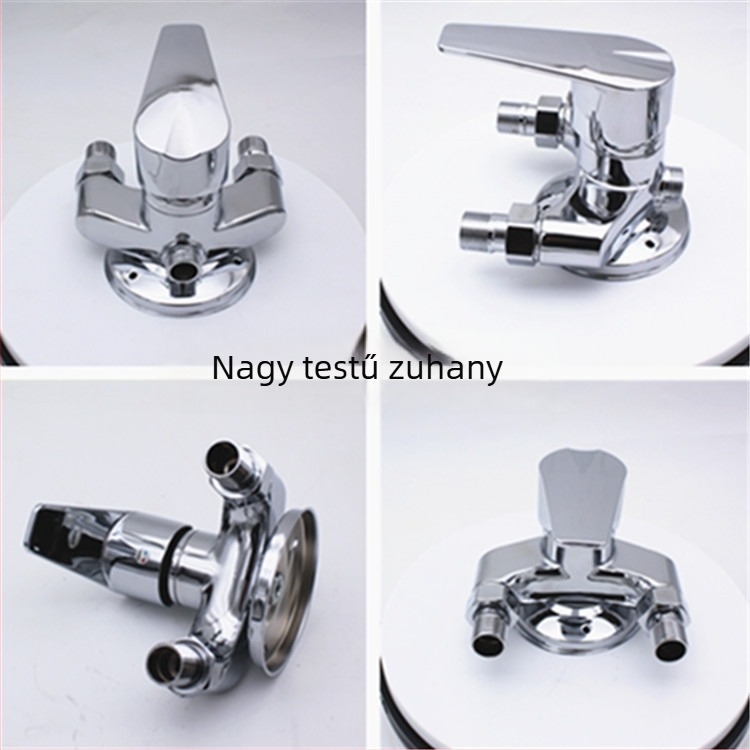 Háromszög zuhanycsaptelep fürdőszobába, cinköntvény, kerámiás szeleptest, 15 mm szelepülés átmérője, bemenet/kimenet 15 mm, kettős felépítés