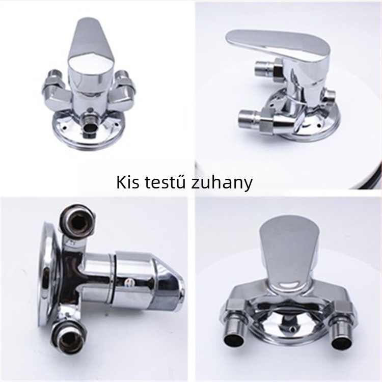 Háromszög zuhanycsaptelep fürdőszobába, cinköntvény, kerámiás szeleptest, 15 mm szelepülés átmérője, bemenet/kimenet 15 mm, kettős felépítés