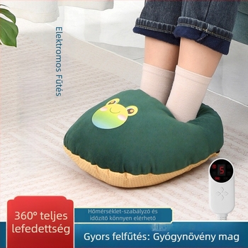 Elektronikus lábmelegítő – rajzfilmszerű dizájn, többpontú melegítés, USB-tápellátás, pamut felsőrész, gumírozott talp