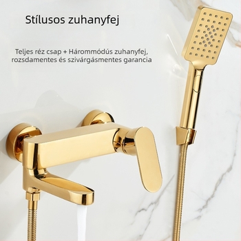 Fali zuhanykeverő csap meleg- és hideg vízhez, réz testtel, modell Easy-09, kerámiakorongos szelep, működési hőmérséklet 0–70°C