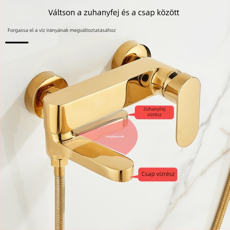 Fali zuhanykeverő csap meleg- és hideg vízhez, réz testtel, modell Easy-09, kerámiakorongos szelep, működési hőmérséklet 0–70°C