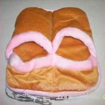 Creatter USB-melegítő papucs – unisex otthoni cipő, velúr felsőrész, szivacsos talp, testreszabható, licencelhető magáncímkés