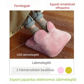 Elektromos lábmelegítő papucs - USB tápegység, velúr felsőrész, habos talp, uniszex házi papucs