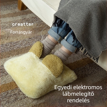Elektromos lábmelegítő papucs - USB tápegység, velúr felsőrész, habos talp, uniszex házi papucs