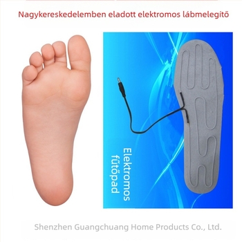 USB-vezérelt fűtő papucs – uniszex, felsőrész puha velúrból, talp textil és hab