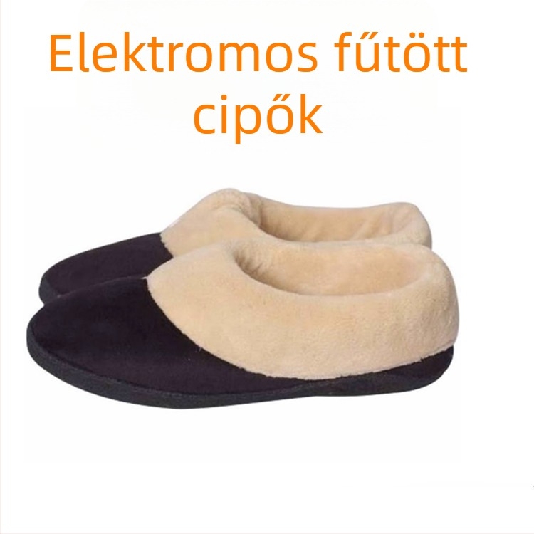 USB-vezérelt fűtő papucs – uniszex, felsőrész puha velúrból, talp textil és hab