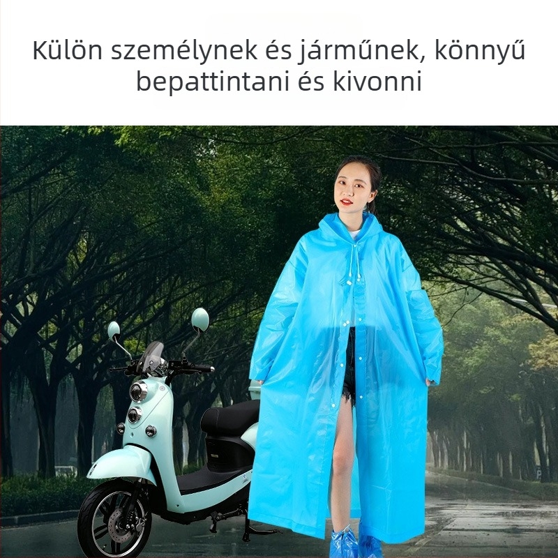 EVA esőköpeny teljes testhez túrázáshoz, 0,2 mm vastagságú anyag, 1 felnőtt, kültéri használatra, PU vízálló ragasztó