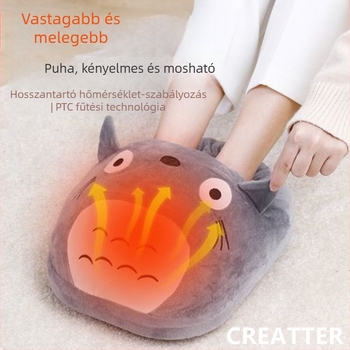 USB fűthető papucs fűthető talppal | Velúr felsőrész, szivacsos talp | Uniszex otthoni papucsok