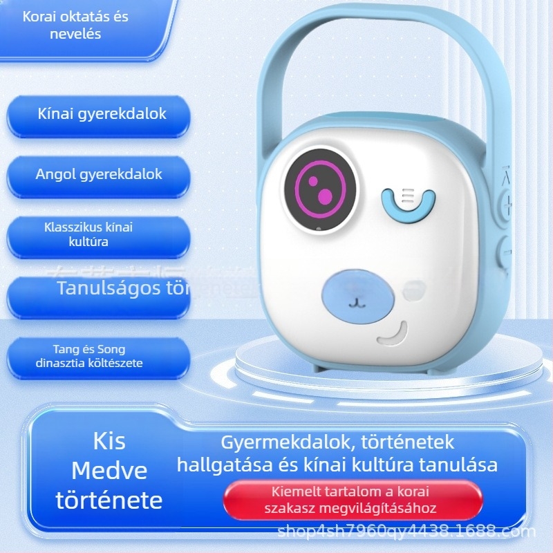Történetgép babáknak és kisgyerekeknek (0–3 év) | Bluetooth hangszóró kártyahellyel, szilikon oktató játék beépített akkumulátorral, 4–8 GB memória, Wi‑Fi