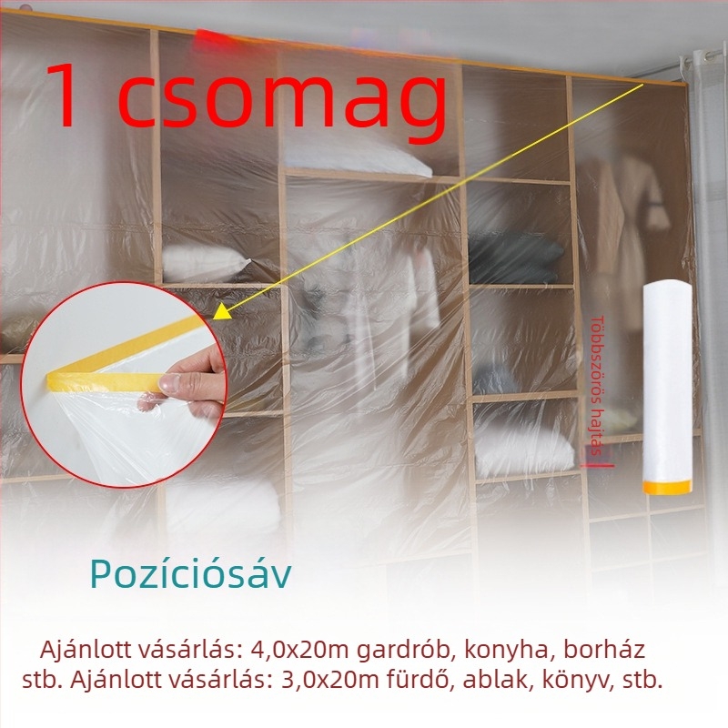 Por elleni védő bútorfólia, egyszer használatos vékony film, termék kód sqt-0606, Anyag: Egyéb, Márka: Nincs márka