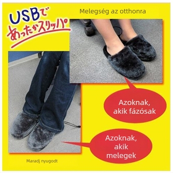 USB fűtő papucsok otthonra, uniszex, elektromos lábmelegítő