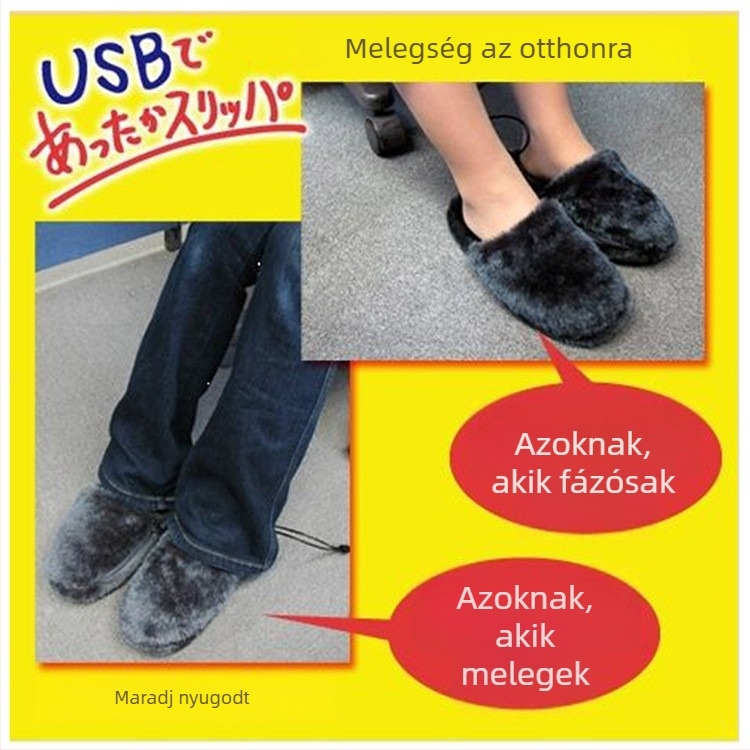 USB fűtő papucsok otthonra, uniszex, elektromos lábmelegítő
