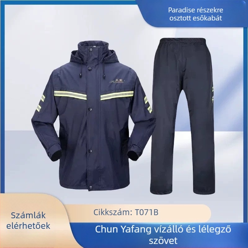 Esőponcsó - kettős rétegű, vastag vízálló, lélegző Pongee anyag, logó nyomtatás, felnőtteknek