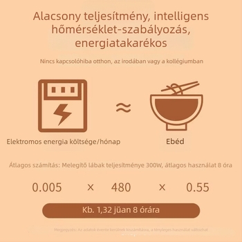 Tömörfa lábmelegítő, mechanikus üzemmód, 220V, 300W, kapcsológomb