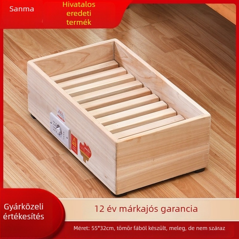 Tömörfa lábmelegítő, mechanikus üzemmód, 220V, 300W, kapcsológomb