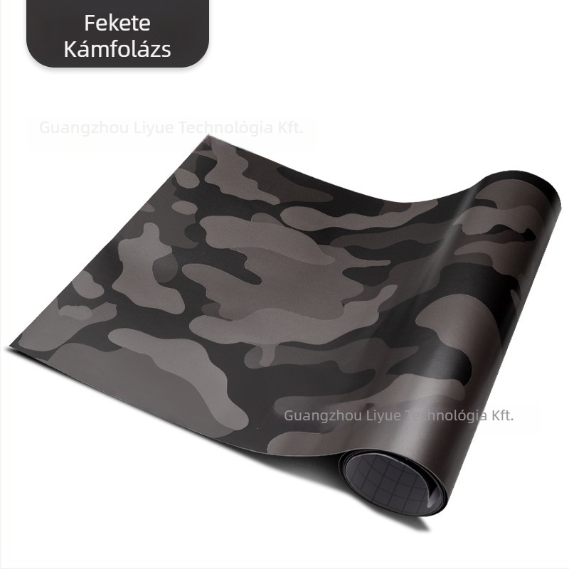 Autó karosszériájának matricája kamufláž mintával; Anyag: matrica; Egyedi feldolgozás: igen; Telepítés: ragasztással