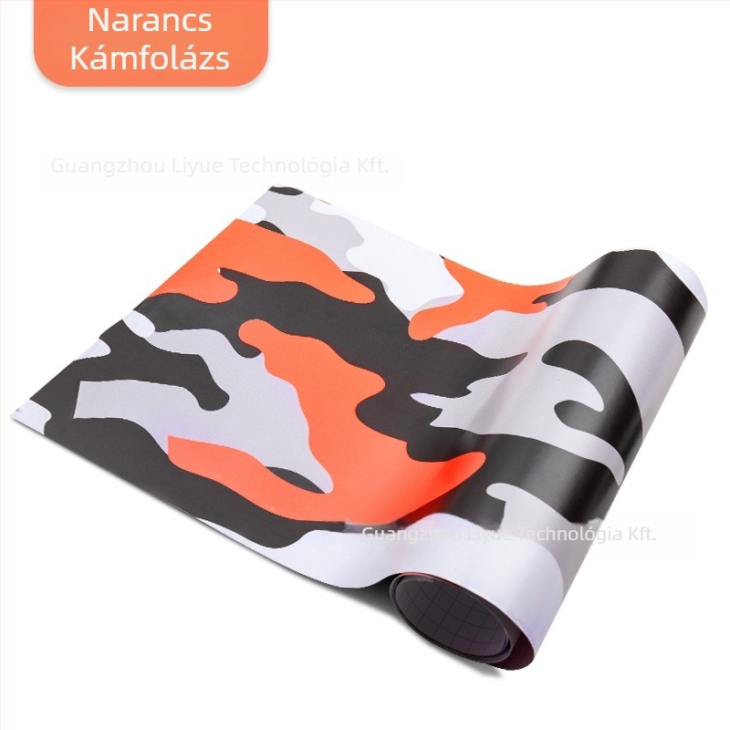 Autó karosszériájának matricája kamufláž mintával; Anyag: matrica; Egyedi feldolgozás: igen; Telepítés: ragasztással