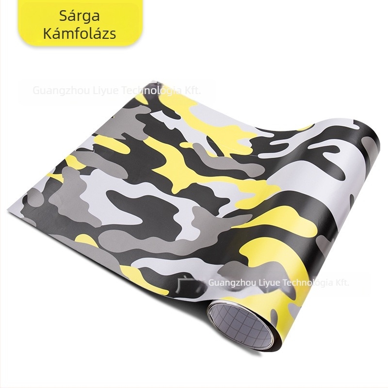 Autó karosszériájának matricája kamufláž mintával; Anyag: matrica; Egyedi feldolgozás: igen; Telepítés: ragasztással